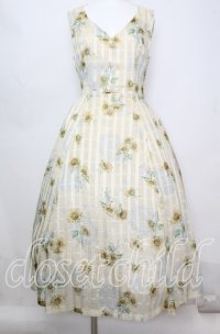 axes femme POETIQUE / ヒマワリレースロングワンピース  イエロー O-25-10-11-1013-AX-OP-IG-ZT507