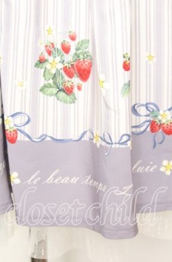 画像2: axes femme POETIQUE / ストロベリーストライプスカート  シロ×ラベンダー O-25-10-11-1019-AX-SK-IG-OS