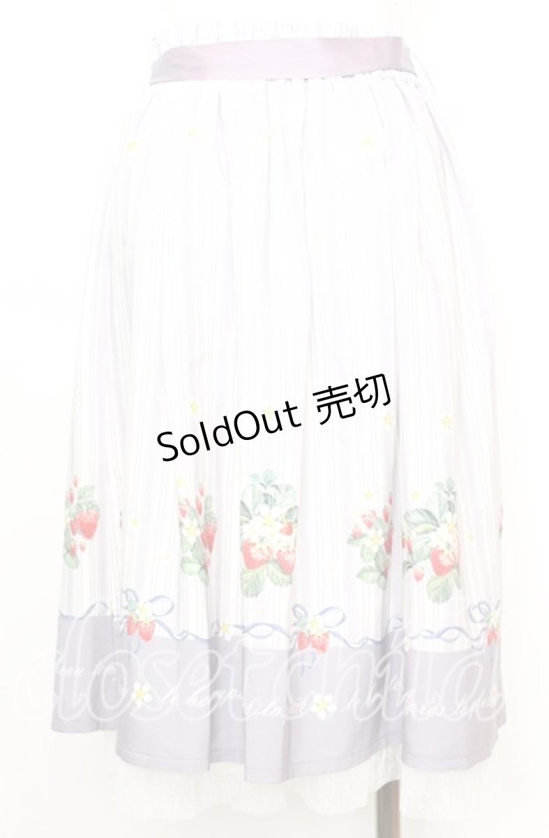 画像3: 【SALE】axes femme POETIQUE / ストロベリーストライプスカート  シロ×ラベンダー O-25-10-11-1019-AX-SK-IG-ZH (3)