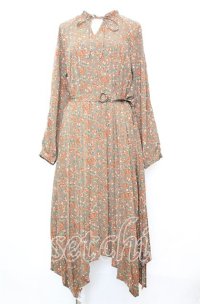 axes femme / 小花柄ワンピース  ブラウン O-25-10-11-1022-AX-OP-IG-ZT254