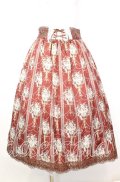 axes femme / シャンデリアフラワー柄スカート  ワイン系 O-25-10-11-1026-AX-SK-IG-OS