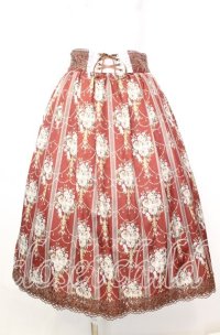 axes femme / シャンデリアフラワー柄スカート  ワイン系 O-25-10-11-1026-AX-SK-IG-ZT038