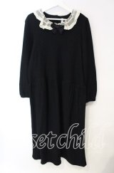 PINK HOUSE / チュール襟長袖ワンピース【お直しあり】  クロ O-25-10-11-059-LO-OP-IG-OS