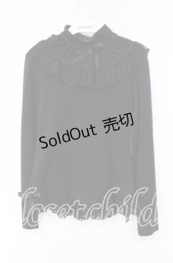 画像1: metamorphose / スタンドカラーレースカットソー  クロ O-25-10-11-062-ME-TO-IG-OS
