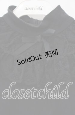 画像2: metamorphose / スタンドカラーレースカットソー  クロ O-25-10-11-062-ME-TO-IG-OS