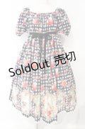 Enchantlic Enchantilly / プリリリィ 〜夢見る赤林檎〜 ギンガムチェックワンピース  クロ O-25-10-11-005-LO-OP-IG-OS