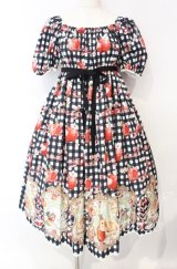 Enchantlic Enchantilly / プリリリィ 〜夢見る赤林檎〜 ギンガムチェックワンピース  クロ O-25-10-11-005-LO-OP-IG-OS