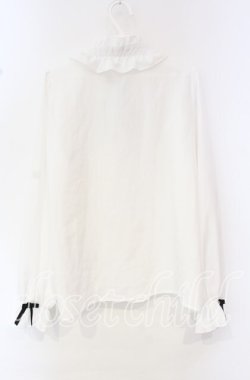 画像3: axes femme kawaii / スタンドカラーフリルリボンブラウス M シロ O-25-10-11-066-AX-BL-OW-OS