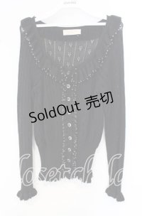 metamorphose / すかし編みリボン付きカーディガン【リボン欠品】  ブラック O-25-10-11-069-ME-TO-IG-OS