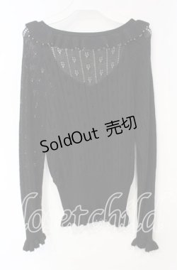 画像3: metamorphose / すかし編みリボン付きカーディガン【リボン欠品】  ブラック O-25-10-11-069-ME-TO-IG-OS