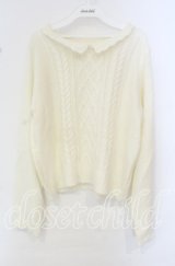 Lizmelo / 襟つきケーブル編みニット  オフ O-25-10-11-077-LO-TO-IG-ZT33