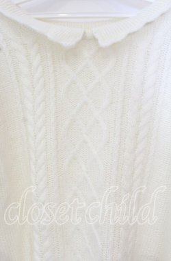 画像2: Lizmelo / 襟つきケーブル編みニット  オフ O-25-10-11-077-LO-TO-IG-OS