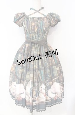 画像1: Enchantlic Enchantilly / Queen Cat〜秘密の書斎〜ワンピース  グリーン O-25-10-11-006-LO-OP-IG-OS