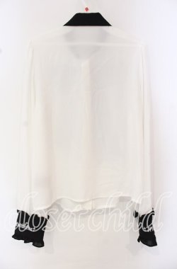 画像3: Jamie エーエヌケー / リボンブラウス M シロ×クロ O-25-10-11-089-LO-BL-OW-OS
