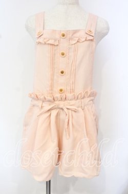 画像1: Lizmelo / スカラップサロペット L ピンク O-25-10-11-092-LO-OP-OW-OS