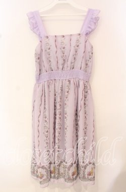 画像1: axes femme POETIQUE / ラビット苺柄ワンピース M ラベンダー O-25-10-11-097-AX-OP-OW-OS
