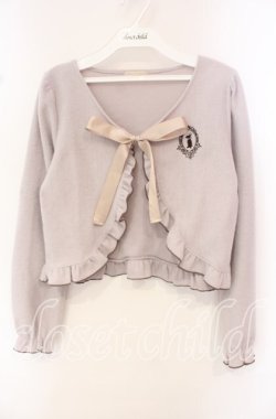 画像1: axes femme POETIQUE / ラビットカメオ刺繍起毛ボレロ M ラベンダー O-25-10-11-101-AX-TO-OW-OS