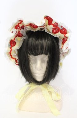 画像2: Angelic Pretty / Lyrical Bunny Parlorハーフボンネット  イエロー O-25-10-11-104-AP-AC-OW-OS