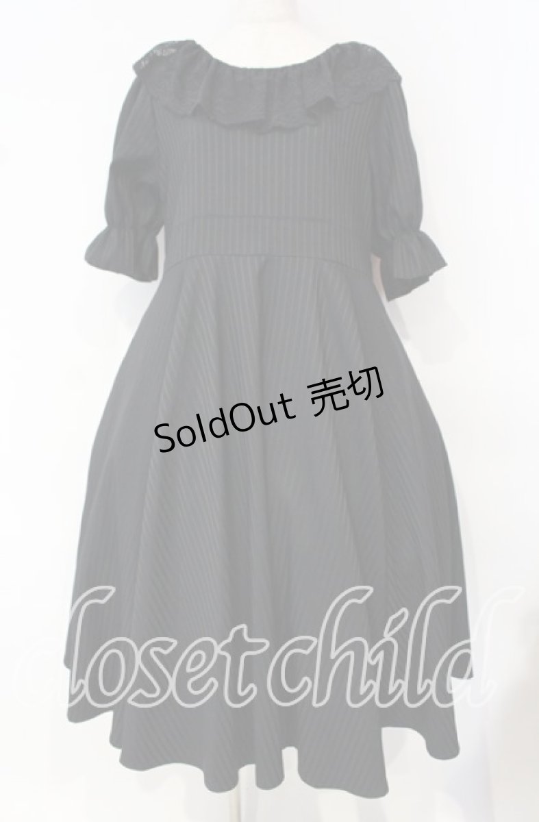 画像1: marcHenTica Laito / ブラック7ストライプワンピース  クロ O-25-10-11-008-LO-OP-IG-ZT627 (1)