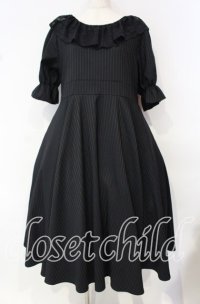 marcHenTica Laito / ブラック7ストライプワンピース  クロ O-25-10-11-008-LO-OP-IG-OS