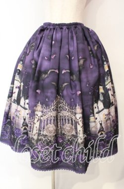 画像1: Enchantlic Enchantilly / 幻影薔薇城〜コウモリ公爵からの招待状〜スカート  紫の夜 O-25-10-11-009-LO-SK-IG-OS