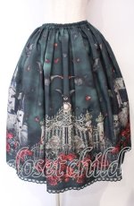 画像1: Enchantlic Enchantilly / 幻影薔薇城〜コウモリ公爵からの招待状〜スカート  緑の夜 O-25-10-11-011-LO-SK-IG-OS (1)