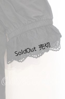 画像3: Moi-meme-Moitie / 逆十字レースパフ袖ブラウス  ブラック O-25-10-11-016-MO-BL-IG-OS