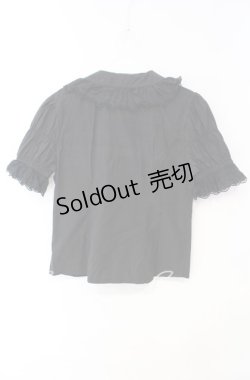 画像4: Moi-meme-Moitie / 逆十字レースパフ袖ブラウス  ブラック O-25-10-11-016-MO-BL-IG-OS