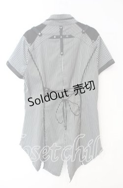画像3: OZZ ANGELO / Garden of Fallen Angel 半袖ブラウス　  ブラックストライプ O-25-10-11-019-OO-BL-IG-OS
