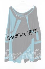 Ozz conte / バイカラーカットソー  ブラック×ターコイズ O-25-10-11-021-OO-TO-IG-OS