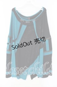 Ozz conte / バイカラーカットソー  ブラック×ターコイズ O-25-10-11-021-OO-TO-IG-OS