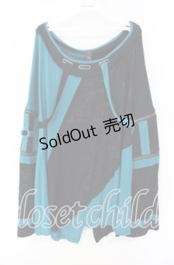 画像1: Ozz conte / バイカラーカットソー  ブラック×ターコイズ O-25-10-11-021-OO-TO-IG-OS
