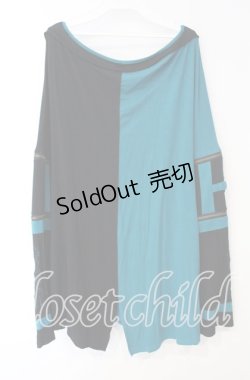 画像4: Ozz conte / バイカラーカットソー  ブラック×ターコイズ O-25-10-11-021-OO-TO-IG-OS
