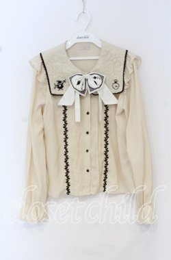 画像1: axes femme POETIQUE / ドリーミーメルヘン柄刺繍ブラウス/Disney M アイボリー O-25-10-14-001-AX-BL-OW-OS