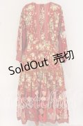 PINK HOUSE / ブーケ柄パッチワークワンピース【お直しあり】  アカ O-25-10-14-039-LO-OP-IG-OS