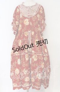 PINK HOUSE / Rambling Heartsプリントパッチワークワンピース【お直しあり】  アカ O-25-10-14-040-LO-OP-IG-OS
