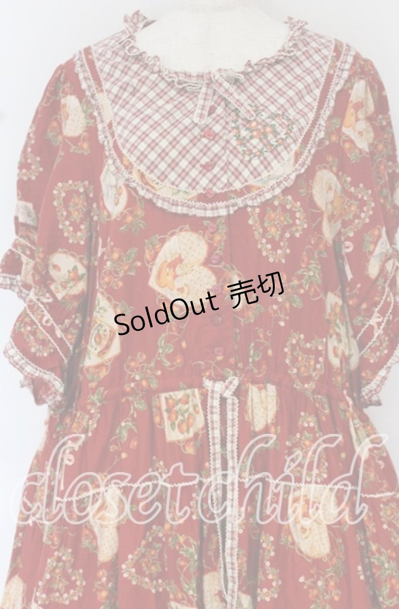 画像2: PINK HOUSE / Rambling Heartsプリントパッチワークワンピース【お直しあり】  アカ O-25-10-14-040-LO-OP-IG-OS (2)