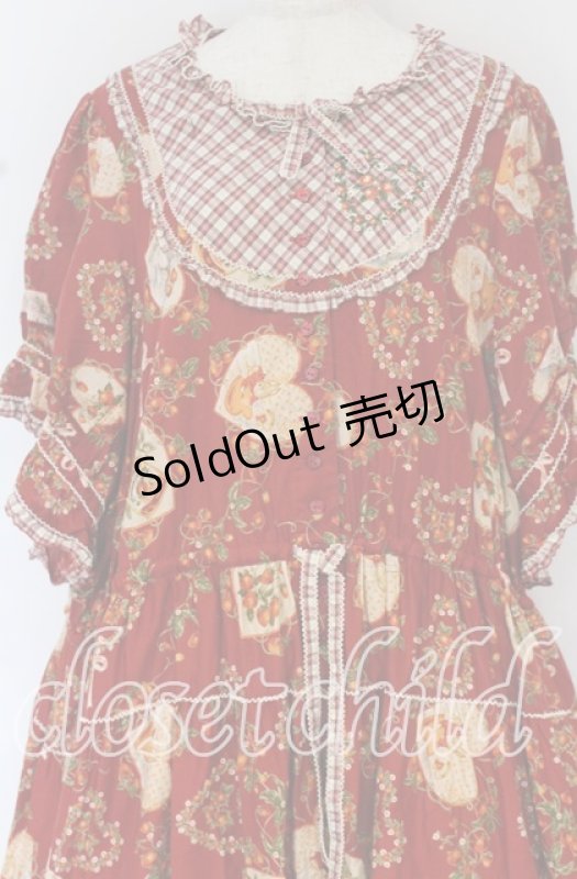 画像2: PINK HOUSE / Rambling Heartsプリントパッチワークワンピース【お直しあり】  アカ O-25-10-14-040-LO-OP-IG-OS (2)