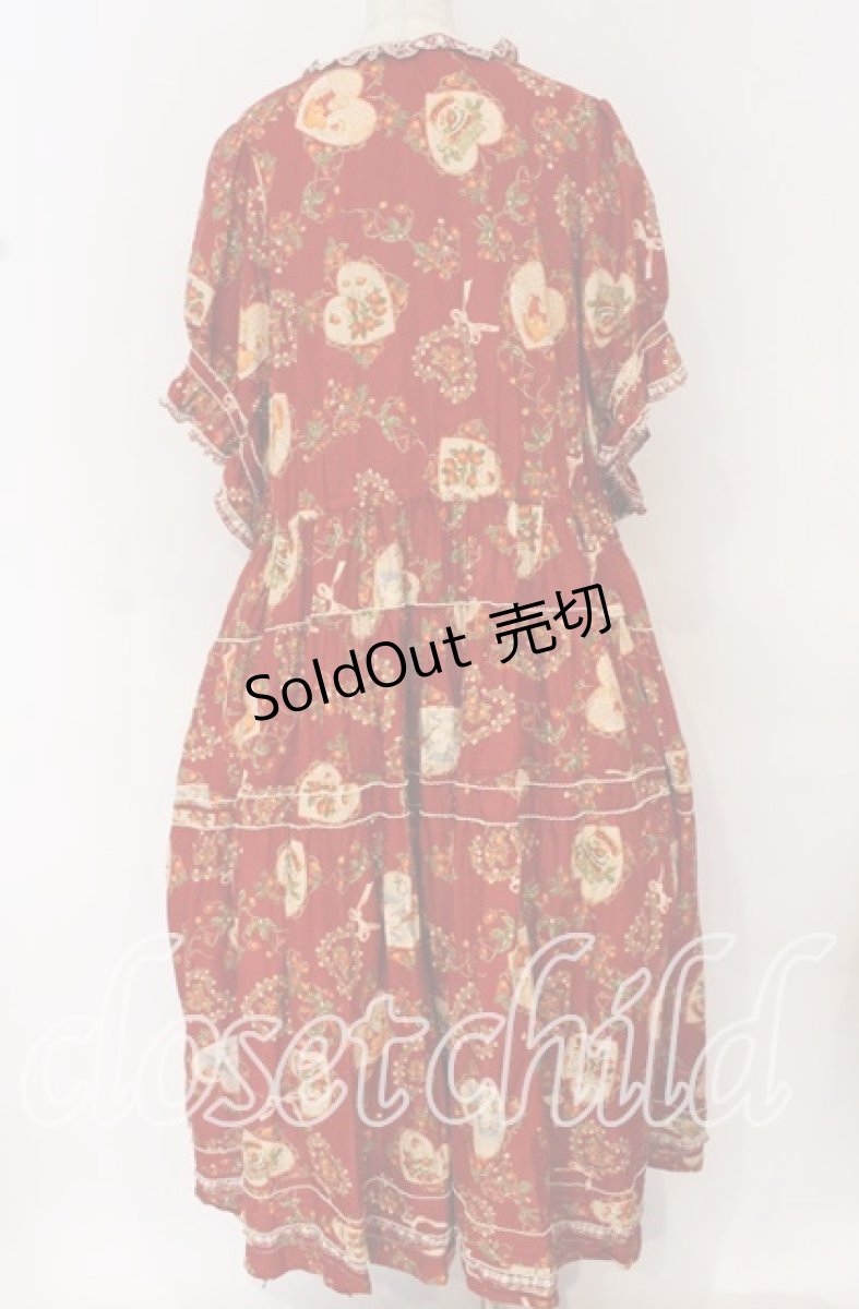 画像3: PINK HOUSE / Rambling Heartsプリントパッチワークワンピース【お直しあり】  アカ O-25-10-14-040-LO-OP-IG-OS (3)