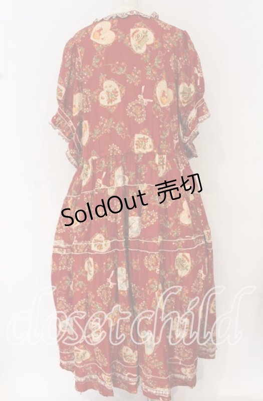 画像3: PINK HOUSE / Rambling Heartsプリントパッチワークワンピース【お直しあり】  アカ O-25-10-14-040-LO-OP-IG-OS (3)
