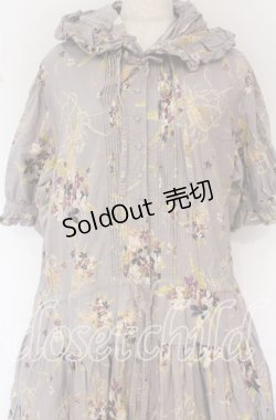 画像2: KANEKO ISAO / すみれ柄ワンピース【お直しあり】  ラベンダー O-25-10-14-041-EL-OP-IG-OS