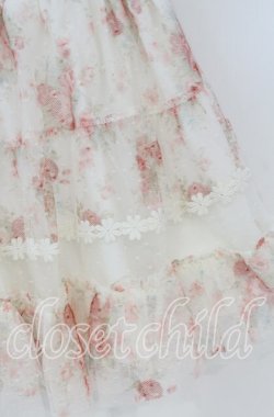 画像2: LIZ LISA / ドットチュールローズプリントミニスカート  オフ O-25-10-14-053-LO-SK-OW-OS