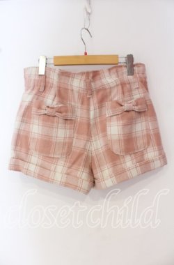 画像2: Lizmelo / リボンポケットチェックショートパンツ L ピンク O-25-10-14-063-LO-TO-OW-OS