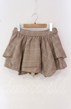 画像1: LIZ LISA / 裾レースチェックスカパン  ブラウン O-25-10-14-067-LO-SK-OW-OS