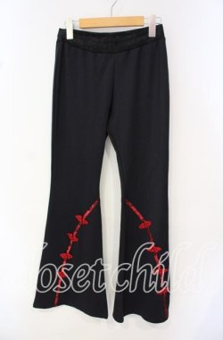 画像1: Qutie Frash / チャイナパンツ  ブラック×レッド O-25-10-14-074-QU-PA-OW-OS