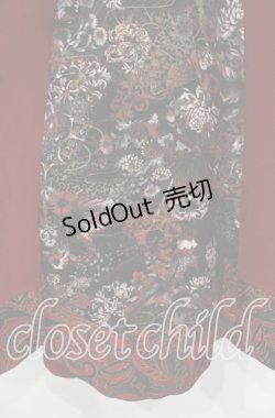 画像2: Qutie Frash / 和柄フレアロングスカート  レッド O-25-10-14-075-QU-SK-OW-OS