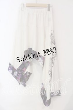 画像1: Qutie Frash / 和柄ランダムスカート  ホワイト×パープル O-25-10-14-079-QU-SK-IG-OS