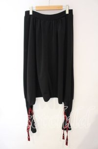 Qutie Frash / ドラゴンpt2連ベルトサルエルパンツ  ブラック×レッド O-25-10-14-080-QU-PA-OW-ZT083