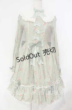 画像1: metamorphose / ヨーク付きワンピース（花柄）  ミント O-25-10-14-088-ME-OP-IG-OS