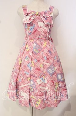 画像1: Angelic Pretty / Fancy Stationeryジャンパースカート  ピンク O-25-10-14-090-AP-OP-IG-OS